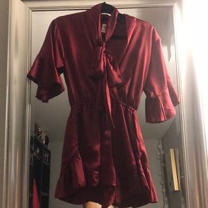 LONG SLEEVE SILK ROMPER WORN ONCE